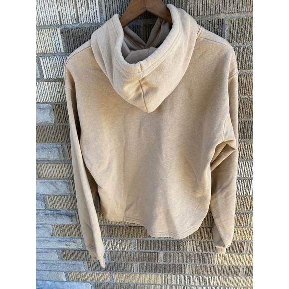 The North Face Women's LARGE Cropped Front High Low Hoodie Tan Beige Pullover - Picture 4 of 6